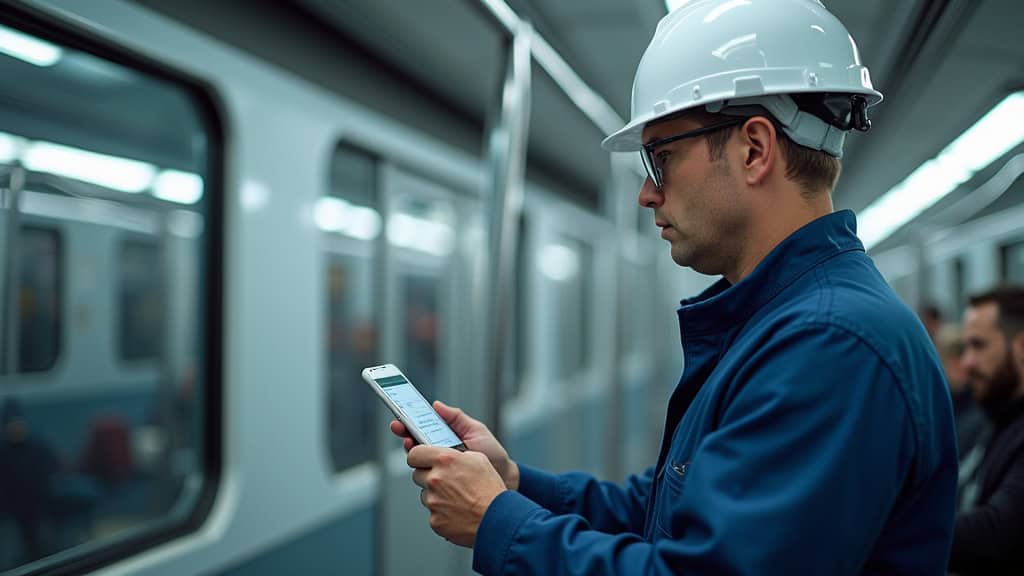 Technicien en train d