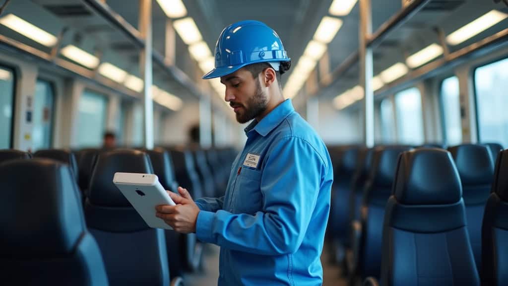 Technicien en train d