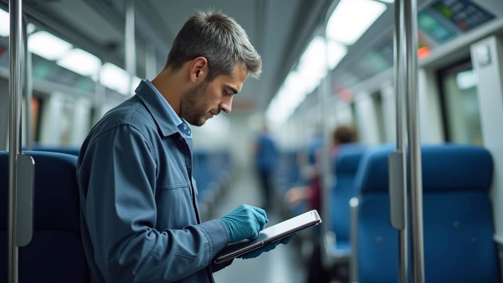 Technicien en train d