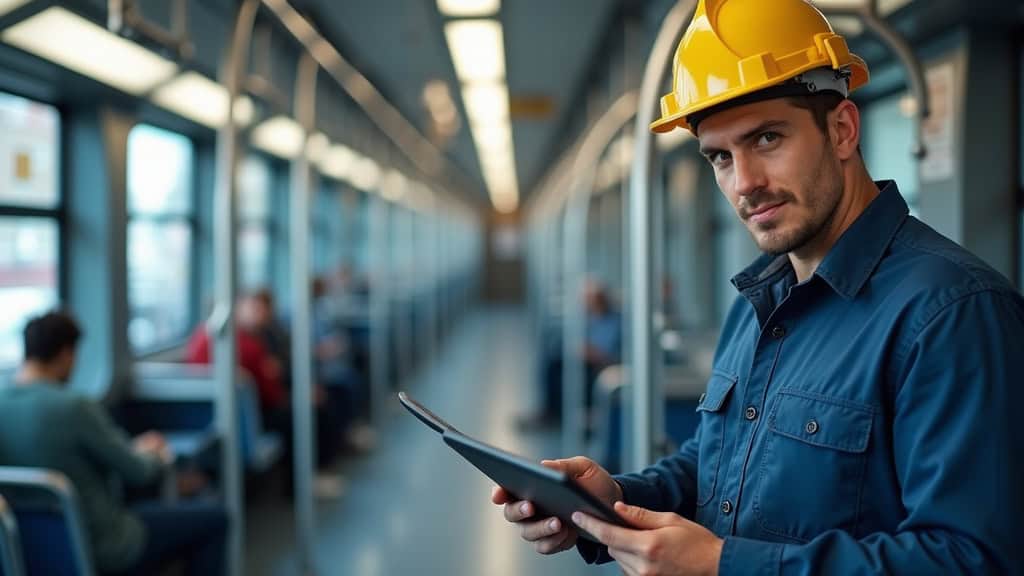 Technicien en train d