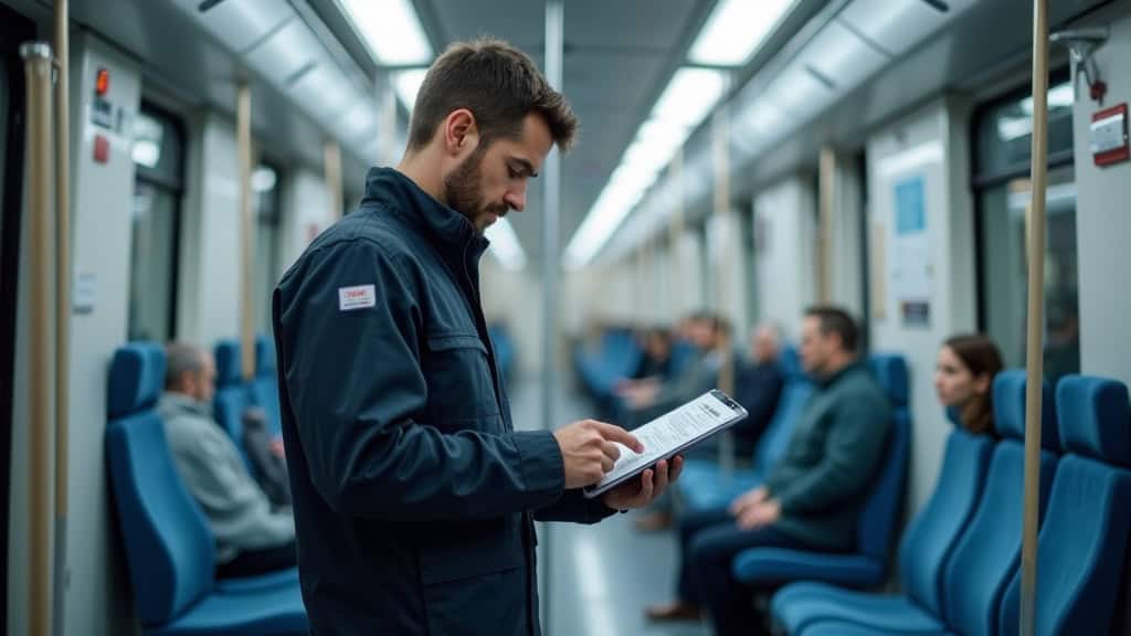 Technicien en train d