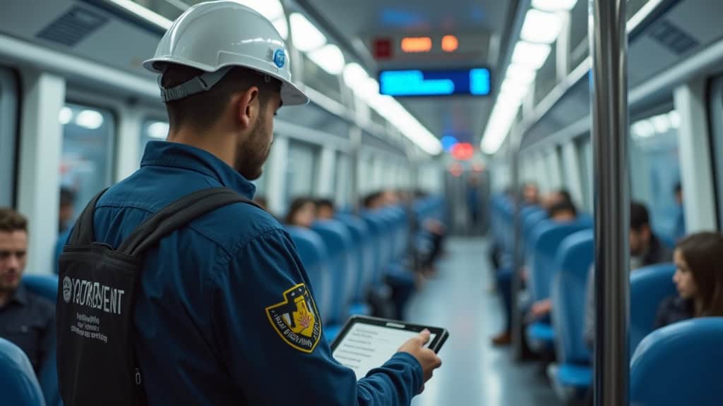 Technicien en train d