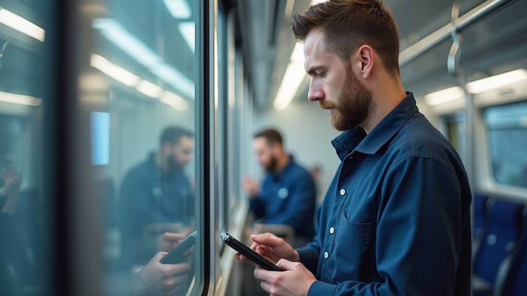 Technicien en train d