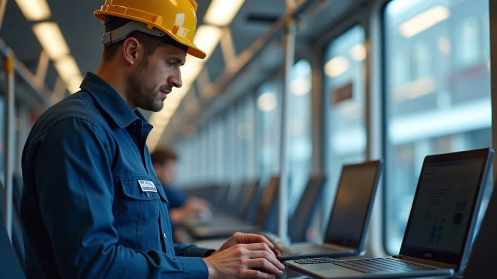 Technicien en train d