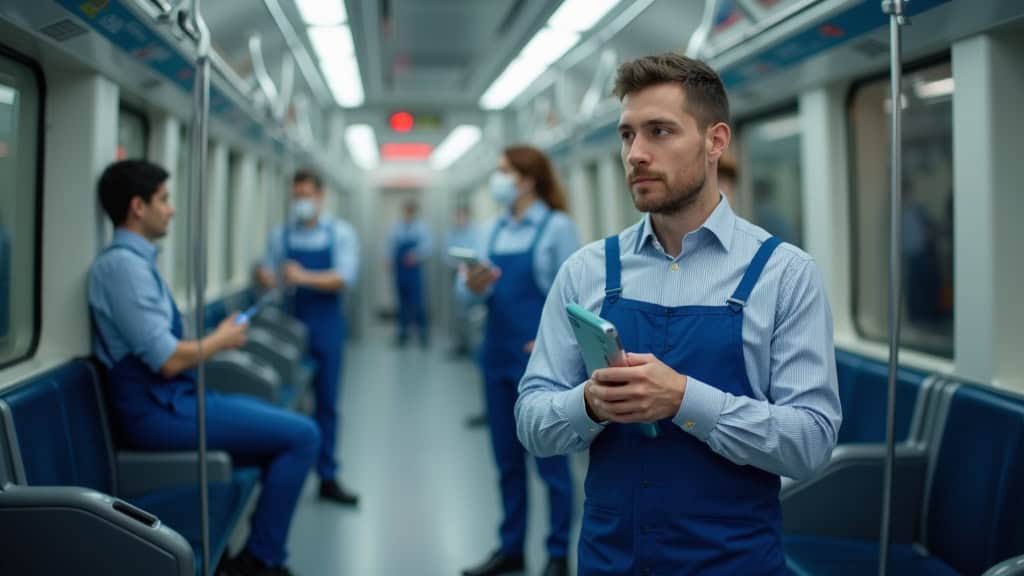 Technicien en train d