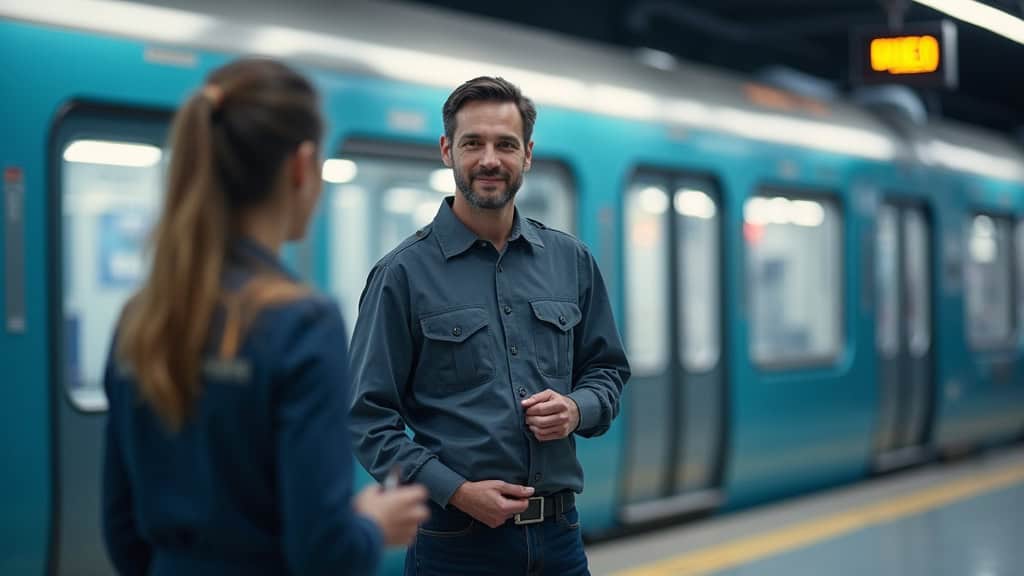 Technicien en train d