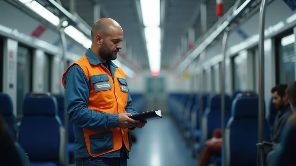 Technicien en train d