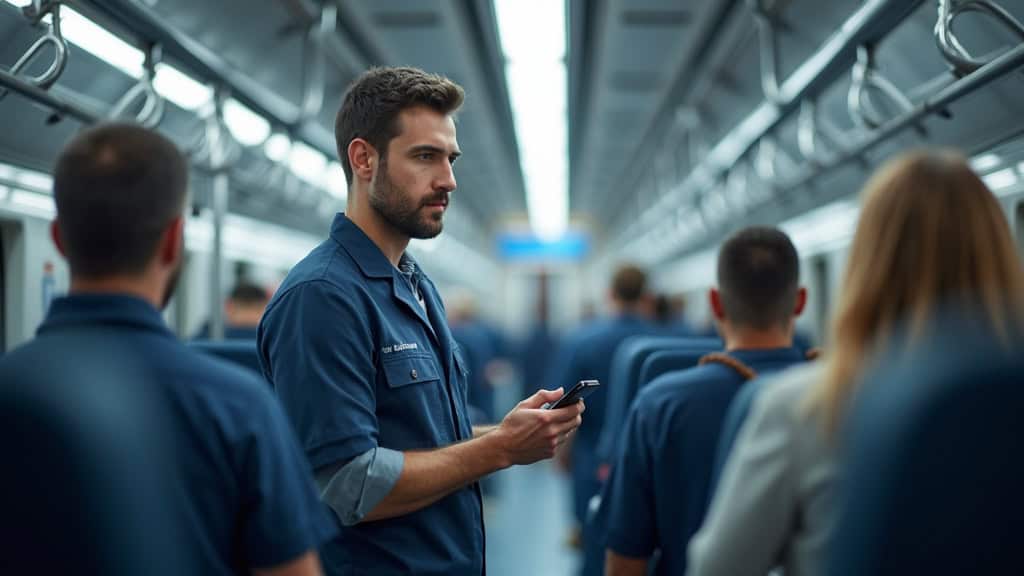 Technicien en train d