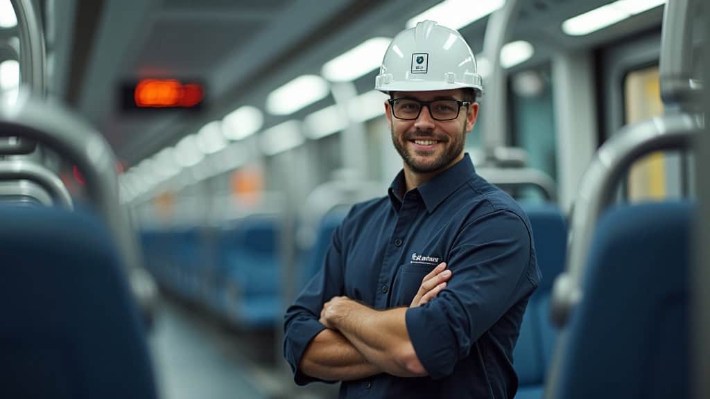 Technicien en train d