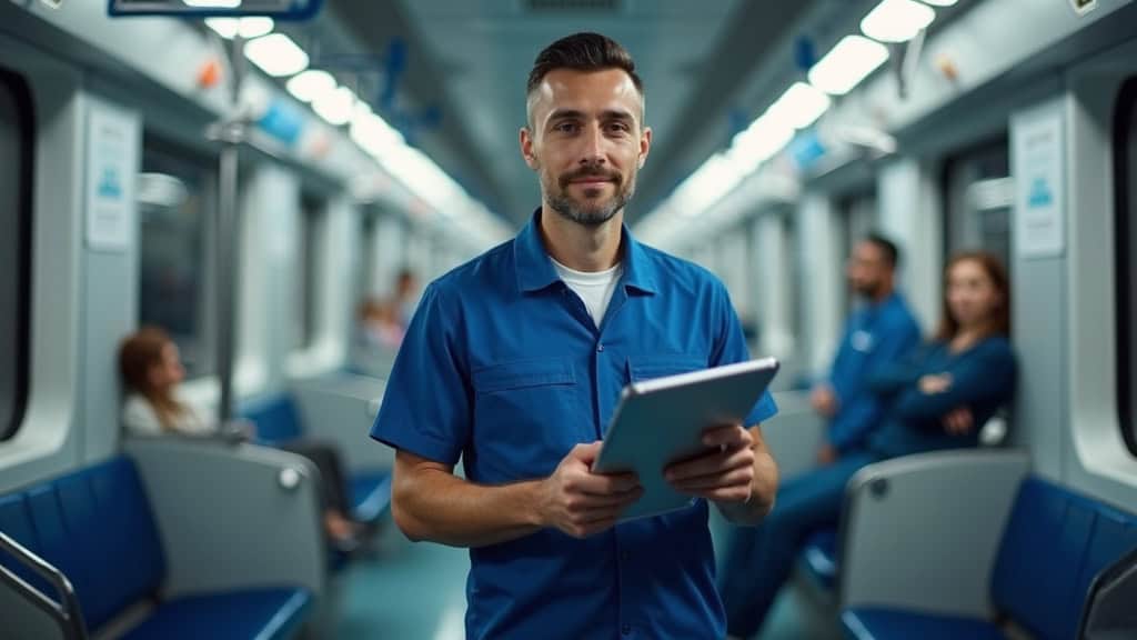 Technicien en train d