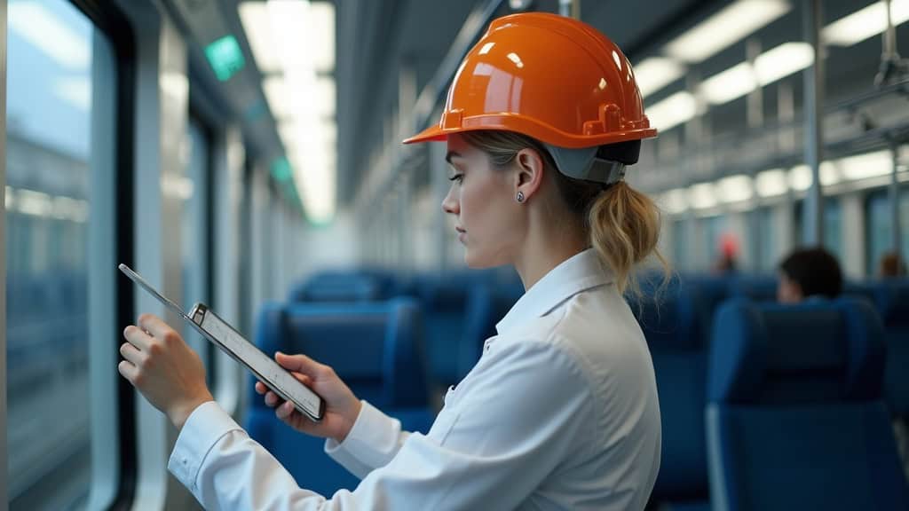 Technicien en train d