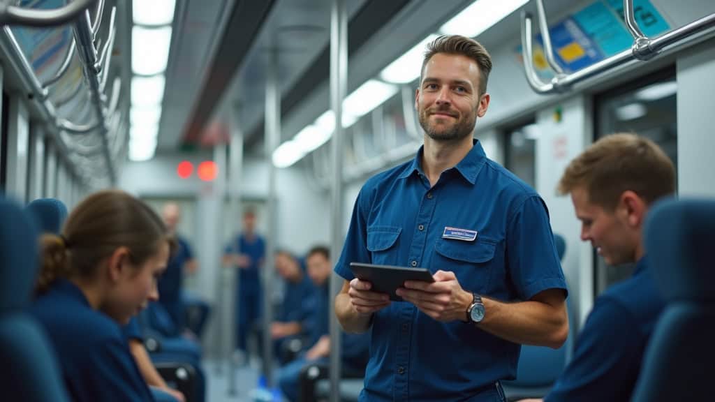 Technicien en train d