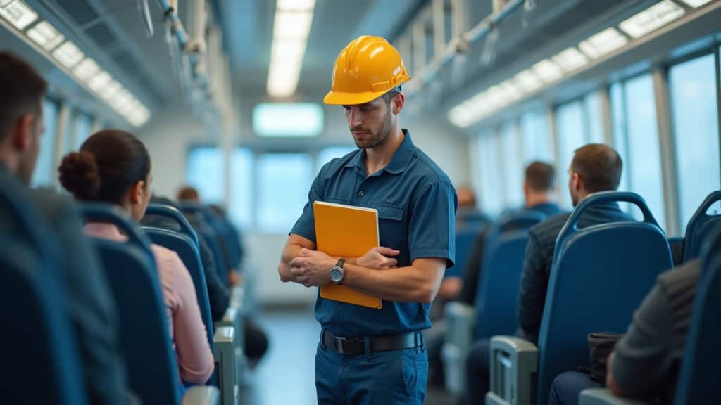 Technicien en train d