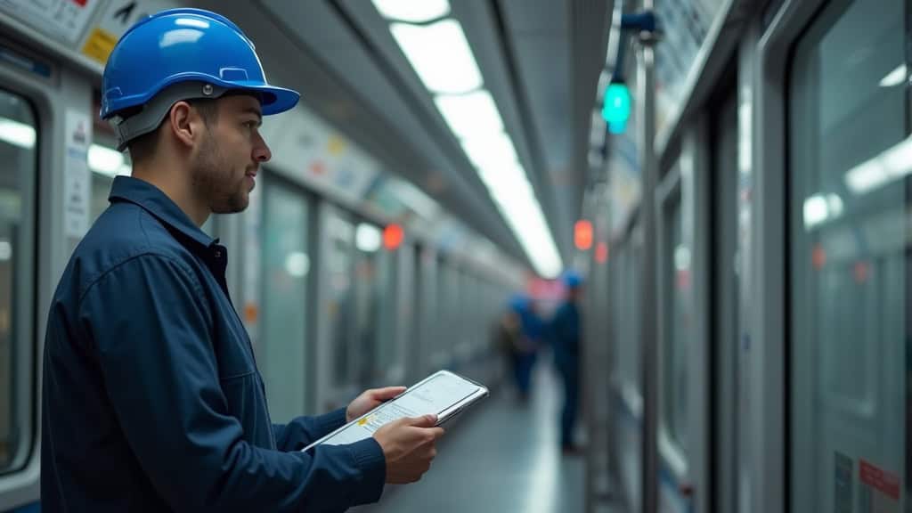 Technicien en train d