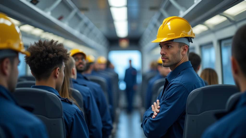 Technicien en train d