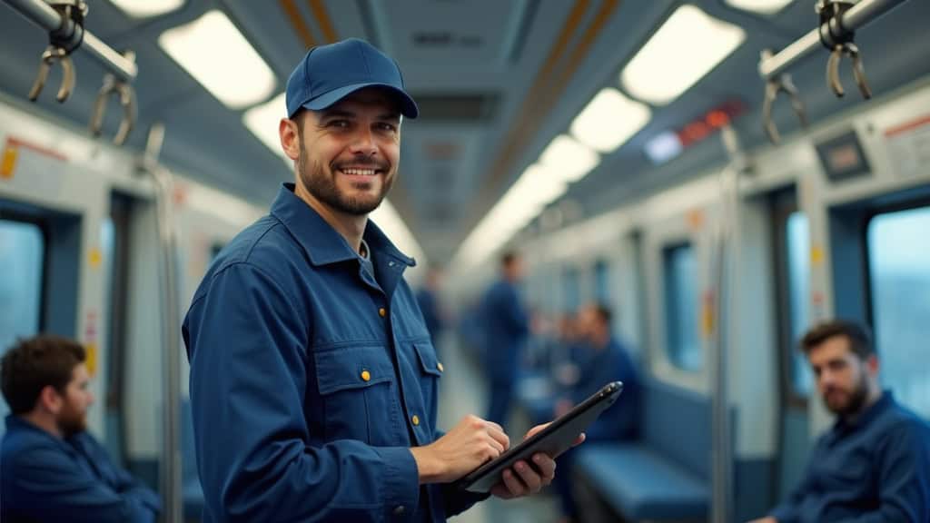 Technicien en train d