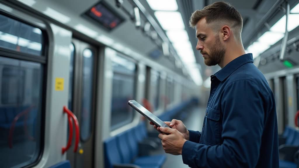 Technicien en train d