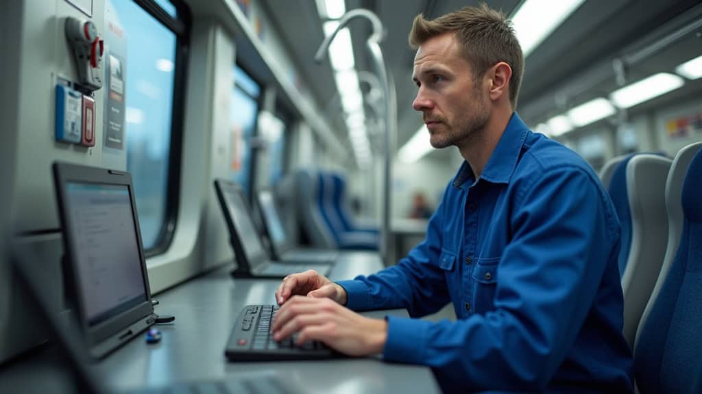 Technicien en train d