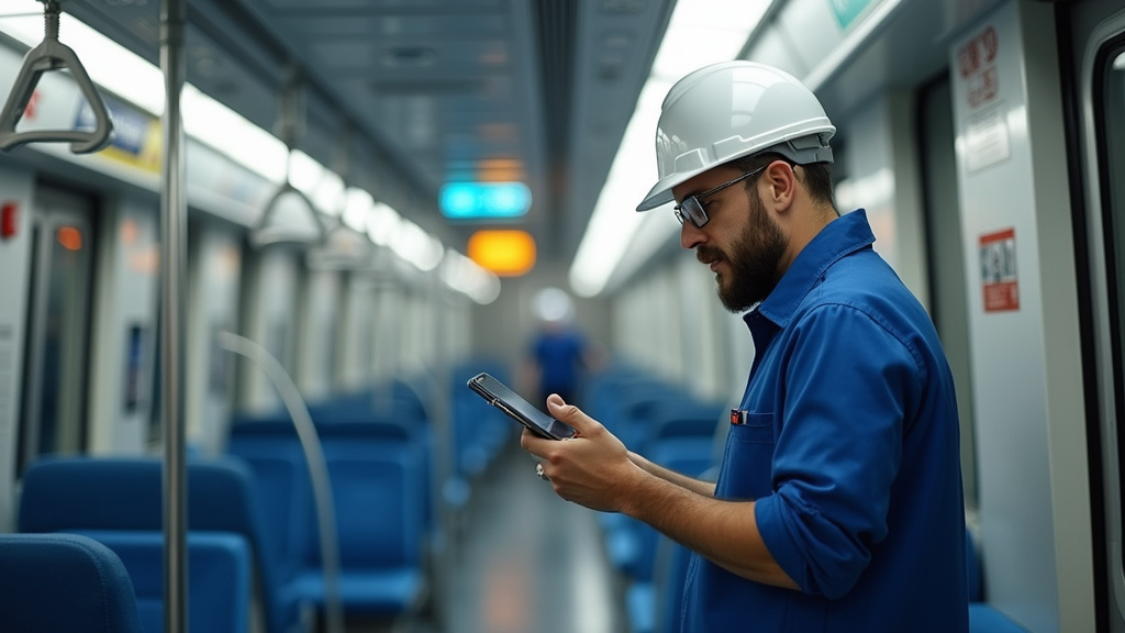 Technicien en train d