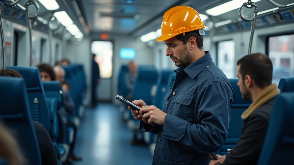 Technicien en train d