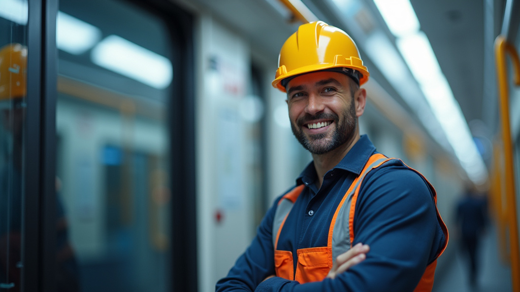 Technicien en train d