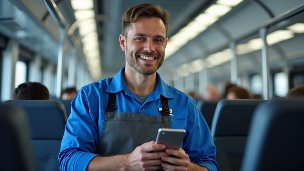 Technicien en train d