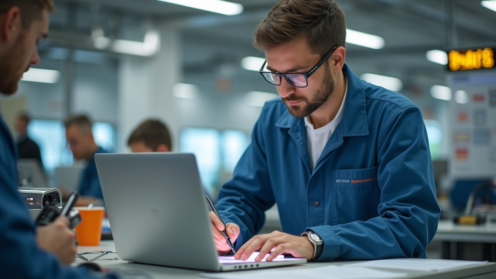 Technicien en train de faire l