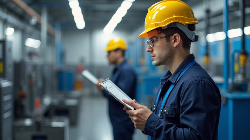 Technicien en train de faire la maintenance d