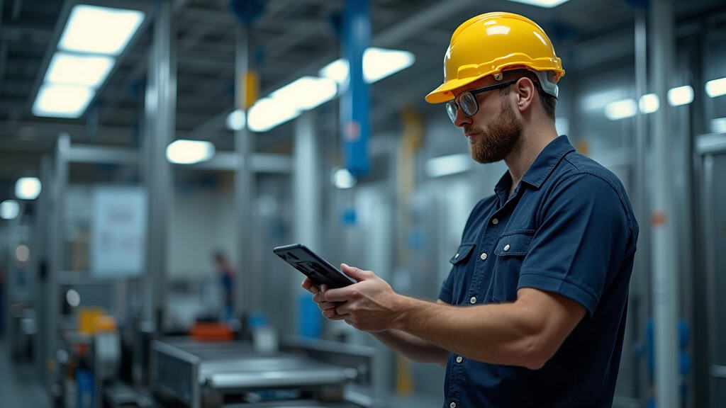 Technicien en train de vérifier le bon fonctionnement d