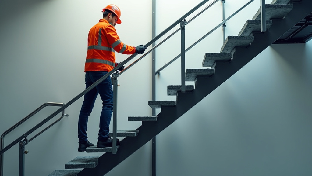 Technicien en train de vérifier le bon fonctionnement d’un monte-escalier à Teillé