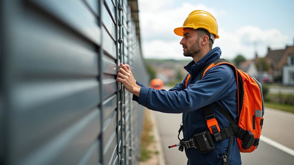 Technicien en train de vérifier un monte escalier à Neuville-sur-Sarthe