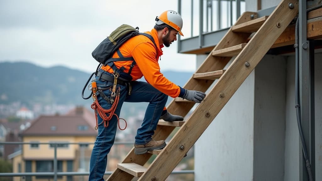 Technicien en train d’entretenir un monte escalier à Loiron-Ruillé