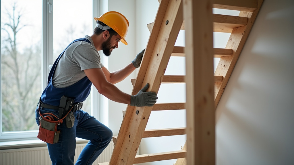 Technicien en train d’installer un monte escalier à Castéra-Verduzan