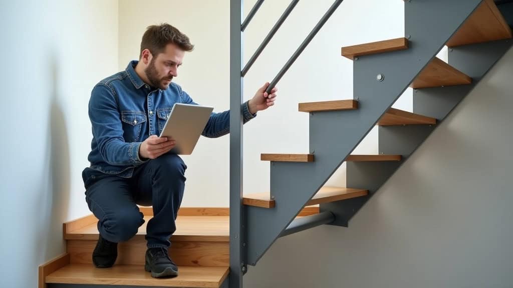 Technicien en train d’installer un monte-escalier à Illfurth