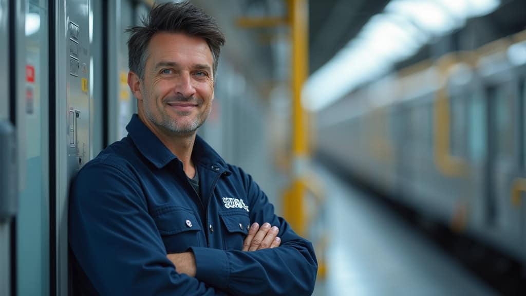 Technicien qualifié en train d