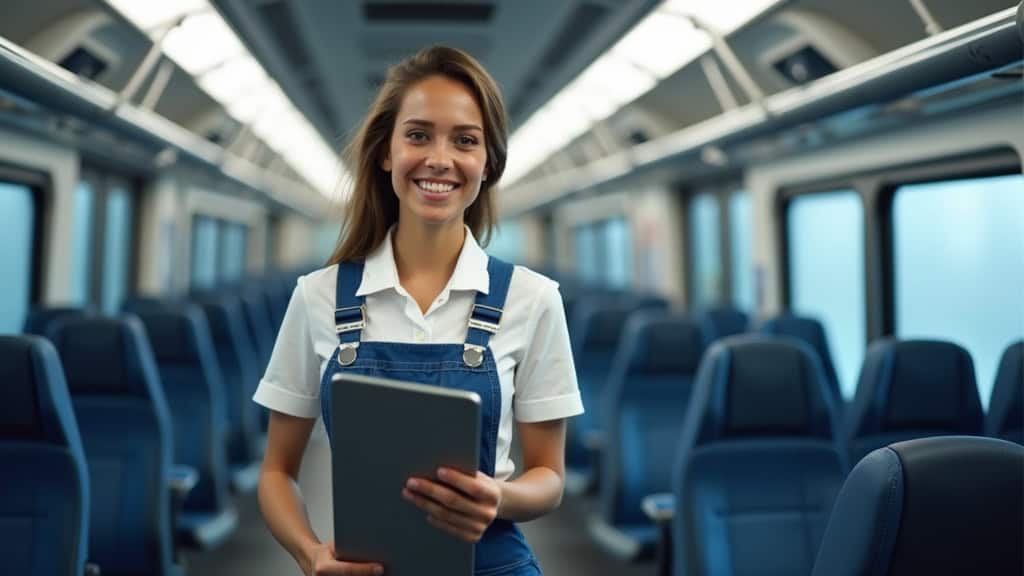 Techniciens en train d