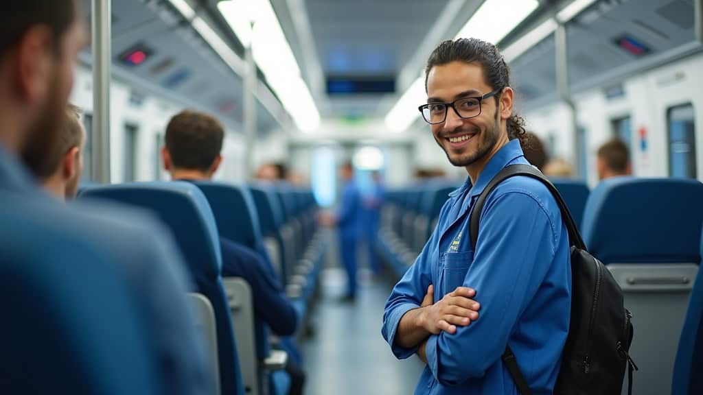 Techniciens en train d