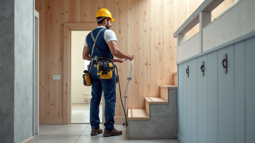 Un technicien en train de réaliser un devis pour un monte-escalier à Saint-Michel-sur-Meurthe