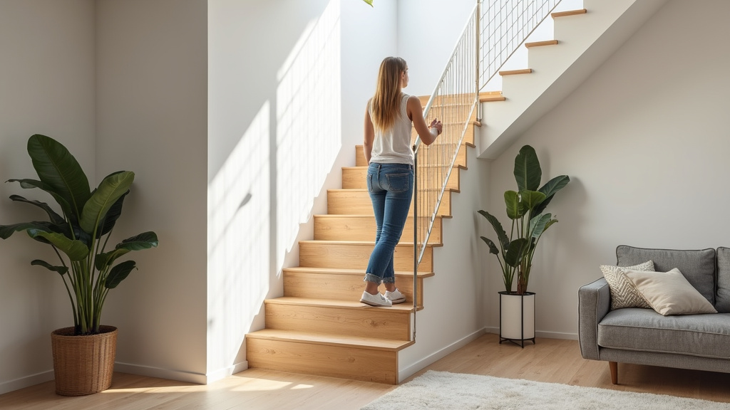 Utilisateur utilisant un monte-escalier assis-debout dans une maison de Théziers