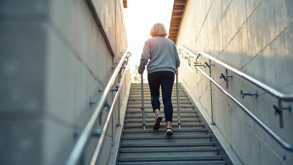 Utilisation d’un monte-escalier par une personne âgée à Schwindratzheim