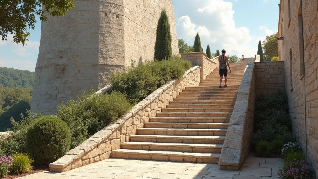 Utilisation quotidienne d’un monte-escalier par un résident de Le Donjon