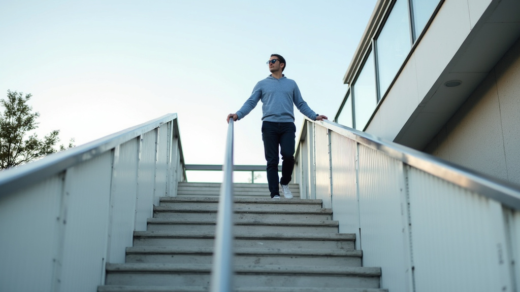 Client utilisant son monte-escalier tournant à Beauvoir-sur-Mer