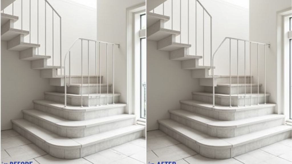 Comparaison avant-après installation d’un monte-escalier à Marlhes