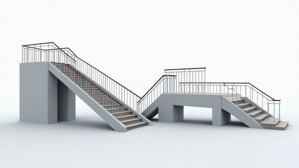 Comparaison des différents types de monte-escaliers : droit, tournant, extérieur et debout