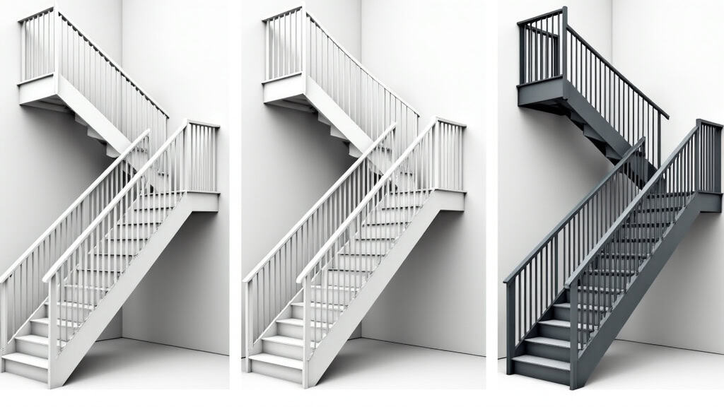 Comparaison des différents types de monte-escaliers installés à Englefontaine : droit, tournant, extérieur