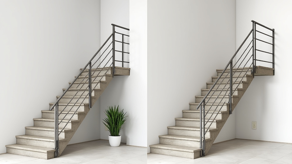 Comparaison entre un monte-escalier droit et un modèle tournant installés dans des habitations à Bertrichamps
