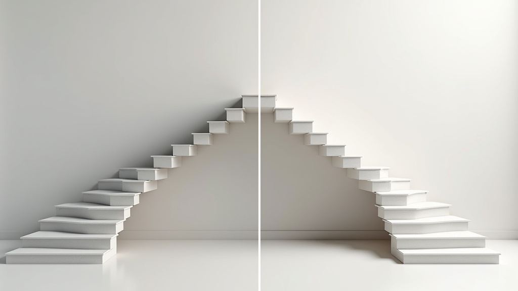 Comparaison entre un monte-escalier droit et un modèle tournant sur un escalier réel