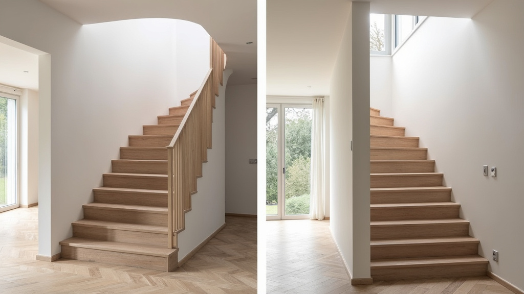 Comparaison entre un monte-escalier droit et un monte-escalier tournant dans une maison à Fleury-Mérogis
