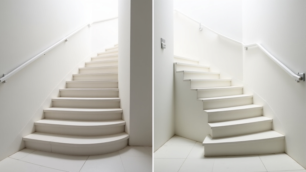 Comparaison entre un monte-escalier droit et un monte-escalier tournant dans une maison à Villeneuve-de-Marsan