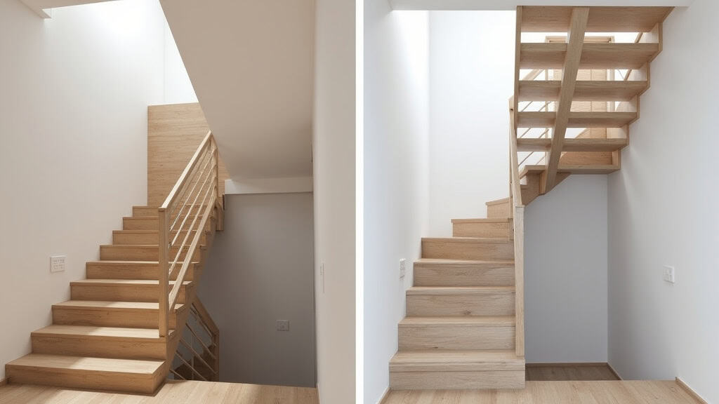Comparaison entre un monte-escalier droit et un monte-escalier tournant installé dans une maison à Orbec